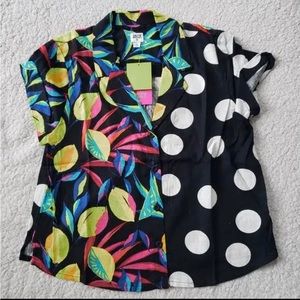 Tabitha Brown x Target Women’s Lemon/Polka Dot Print Button-Down 2x never worn